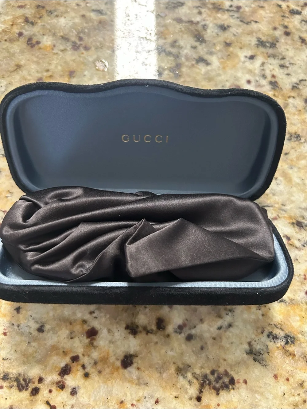 Gucci Men’s Black Frame Sunglasses with Dark Lenses